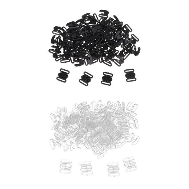 Abbracc 100 Pieces Plastic Bra Strap Adjustment Sliders Hooks Lingerie Sewing Fasteners