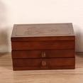thumbnail image 3 of Caja de almacenamiento de joyas de madera de 3 niveles con cajón para jinwen Ver vitrina, 3 of 7