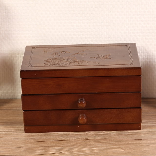 Caja de Almacenamiento de Joyería de de 3 Niveles Caja de Contenedores para Collares Pulseras Puños Pendientes Fernando Ver vitrina