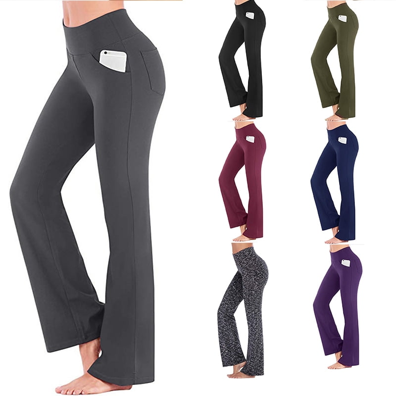 POPNINGKS Women Casual Yoga Pants Fashion Workout Out Pocket Leggings Fitness Sports Gym Running Yoga Athletic Pants