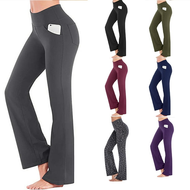 Women's Sports Casual Elastic Pocket Loose Straight Yoga Pants