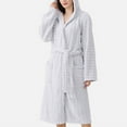 thumbnail image 2 of Ujnder Women's Long Bathrobe Absorbent Bath Robe with Pockets Cozy Loungewear Grey One Size, 2 of 3