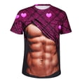 thumbnail image 4 of Penkiiy Funny Shirts for Mens Short Sleeves Muscle Floral Shirt Valentine's Day Graphic Tees Sports Pullover Tops Base Shirt 2XL Khaki, 4 of 5