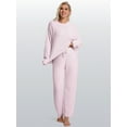 thumbnail image 4 of DAKIMOE Womens Pajama Sets Long Sleeve Pajamas 2 Piece for Women Fuzzy Fleece Lounge Set Outfits Casual Sleepwear Loungewear Sweater PJS, 4 of 8