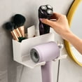 thumbnail image 6 of Usloyux Under $5 No Drill Hair Dryer Holder, Wall Mounted Hair Dryer Storage Rack, Bathroom Organizer Shelf with Cord Management, Adhesive Hair Dryer Stand for Vanity Countertop, 6 of 9