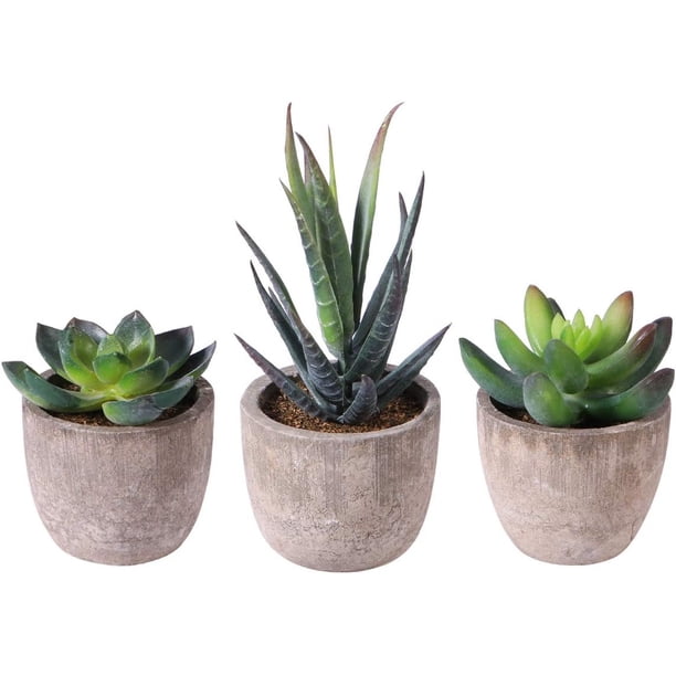 3 uds suculentas artificiales/Cactus artificiales/plantas en macetas de cactus de simulación bonsái para el hogar decoración jardín verde