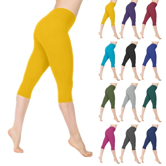 Kelon Yoga Pants, Yoga Shorts for Women, High Waisted Athletic Running Workout Gym Shorts Tummy Contro, S