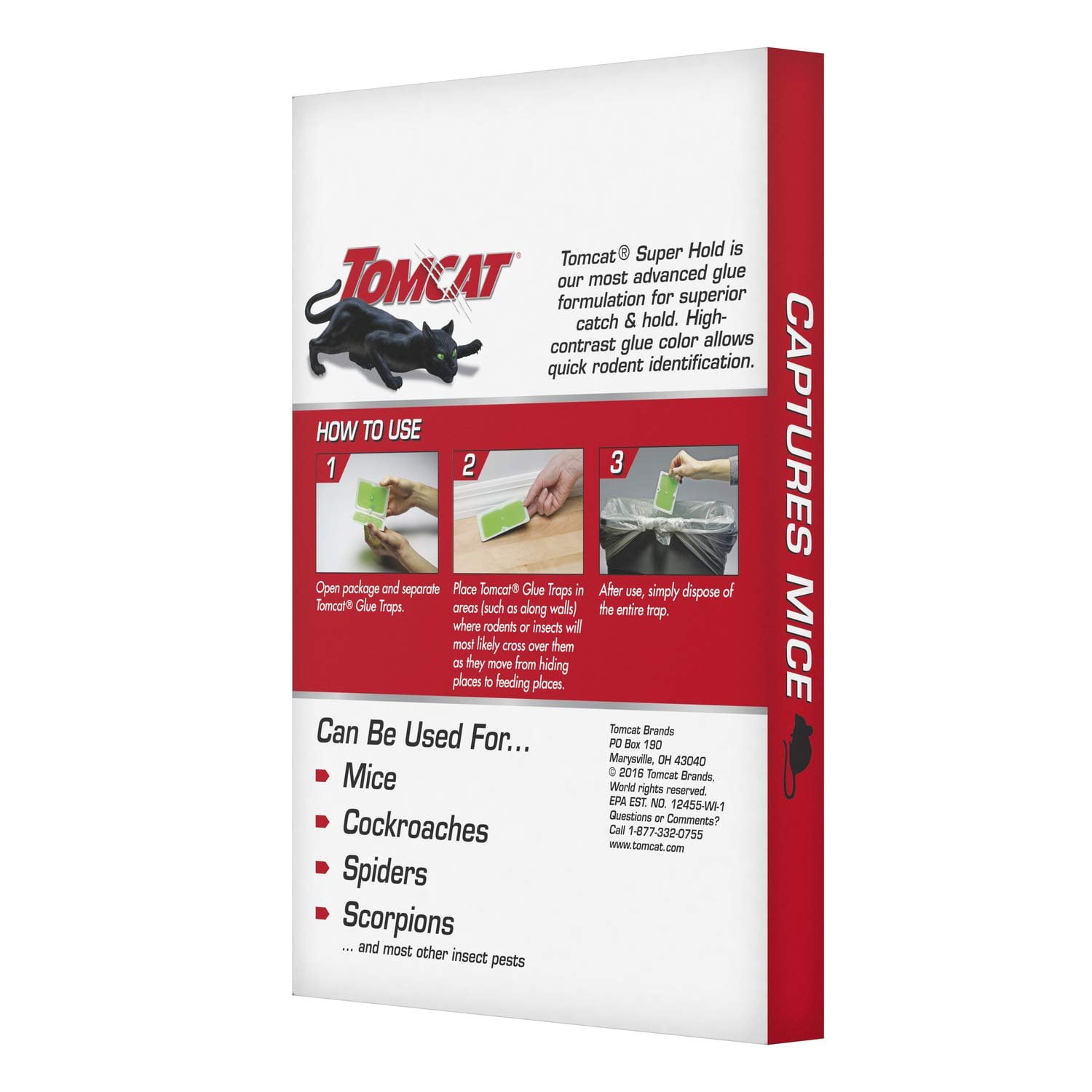 Tomcat Super Hold Glue Traps Mouse Size, 8-Pack 32 Glue Traps