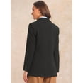 thumbnail image 3 of DARING DIVA Women's Notched Lapel Collar One Button Office Suit Jacket S Black, 3 of 6