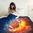 thumbnail image 5 of American Football Throw Blanket Soft Cozy Warm Fuzzy Thick Bed Couch Sofa Blankets for Sport Fans Kids Adults Gifts 50"x60", 5 of 6