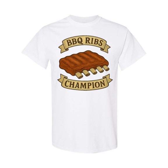 Inktastic Bbq Ribs Champion Retro Graphic T-Shirt