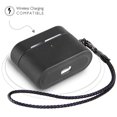 thumbnail image 4 of Estuche de cuero para auriculares inalámbricos Airpods 3 compatible con carga inalámbrica y luz LED visible en color negro, 4 of 5