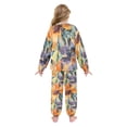 thumbnail image 3 of Fluffy Pajamas Set Fuzzy Winter Warm Pj Sets Pullover Tops and Long Pants Abstract Watercolor Flower Painting Medium, 3 of 8