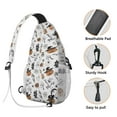 thumbnail image 3 of Sling Backpack,Vintage Halloween Pattern Sling Bag with Water Bottle Holder,Waterproof Sling Bag for Men/Women with Headphone Jack for Hiking,Travel, 3 of 6