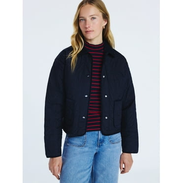 Free Assembly Women's and Women's Plus Floral Quilted Jacket, Sizes XS-4X