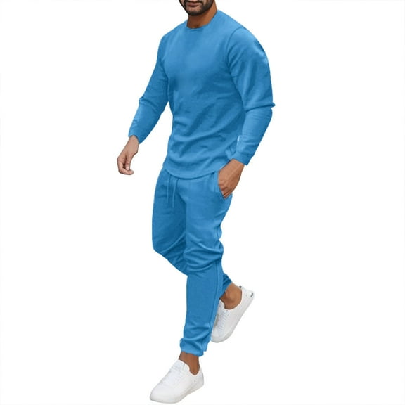 adviicd Mens Sweatsuits Men's Tracksuits Sweat Suit Casual Long Sleeve 2 Piece Outfit Sports Jogging 2 Piece Suits Set (Blue,XXL)