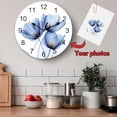 thumbnail image 5 of Wall Clock 14 Inch Modern Abstract Tulip Flower Round Silent Decorative Wall Clocks Battery Operated for Living Room Bedroom Kitchen Classroom Decor, Light Blue,Large, 5 of 7