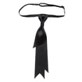 thumbnail image 3 of Corbata para hombre, corbata fina preatada para mujer, pajarita ajustable, pajarita para uniforme, traje Esquina cóncava negra, 3 of 9