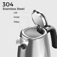 thumbnail image 5 of LONGDEEM Electric Tea Kettle, 1.7L/1500W, Thermometer, Auto Shut-Off, Boil-Dry Protection, Silver, 5 of 7