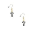 thumbnail image 2 of Delight Jewelry Black Nickeltone Crystal Initial - Y - Beaded Border - Gold Tone Infinity French Earrings, 2 of 4