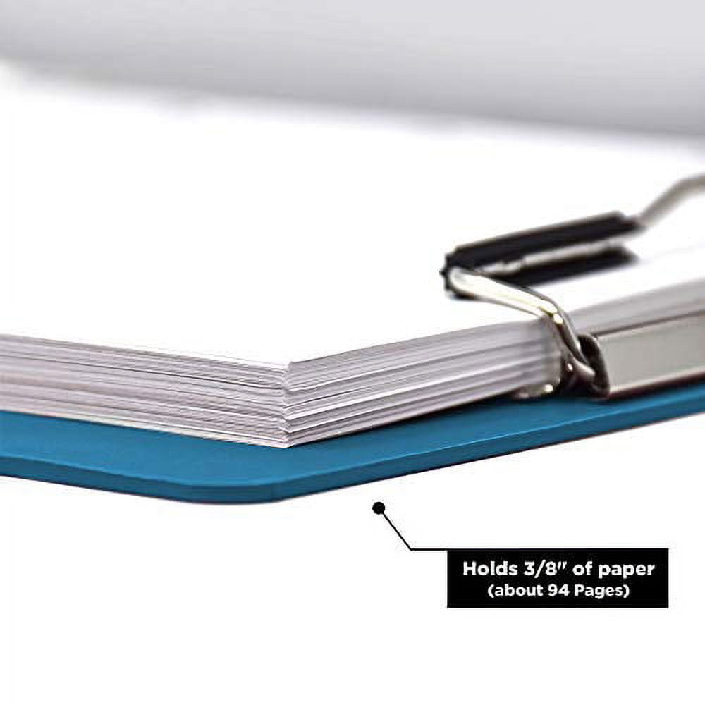 Carstens Heavy Duty Low-Profile Clipboard with Cover - Plastic, Blue