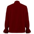 thumbnail image 3 of Medieval Ruffled Pirate, Shirt Victorian Gothic, Blouse Long Sleeve, Mens Pirate Shirt Renaissance Victorian Ruffled Tops | Viking Shirt,Medieval Style,Flared Sleeves With Elastic Cuffs, Red L, 3 of 6