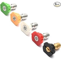 Universal Pressure Washer Nozzles, 1/4-Inch Quick Connect, Hot(85°)- or Cold-Water Use, power washer tips Set of 5 pcs (4.5 Orifice)