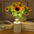 thumbnail image 3 of Luz de mesita de noche luz de lectura de flores de simulación simulada para decoración de café, 3 of 8