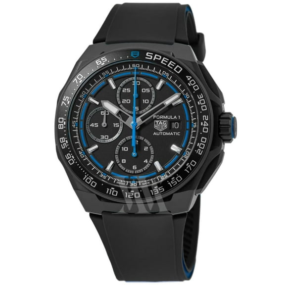Tag Heuer Formula 1 Automatic Chronograph Black Dial Rubber Strap Men's Watch CBZ2084.FT8097