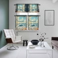 thumbnail image 5 of Window On The Ocean Kitchen Curtains Valances and Tiers Set of 3 Wave Cloud Tier Curtains and Valance with Rod Pocket for Small Windows, 27.5"x36", 5 of 9
