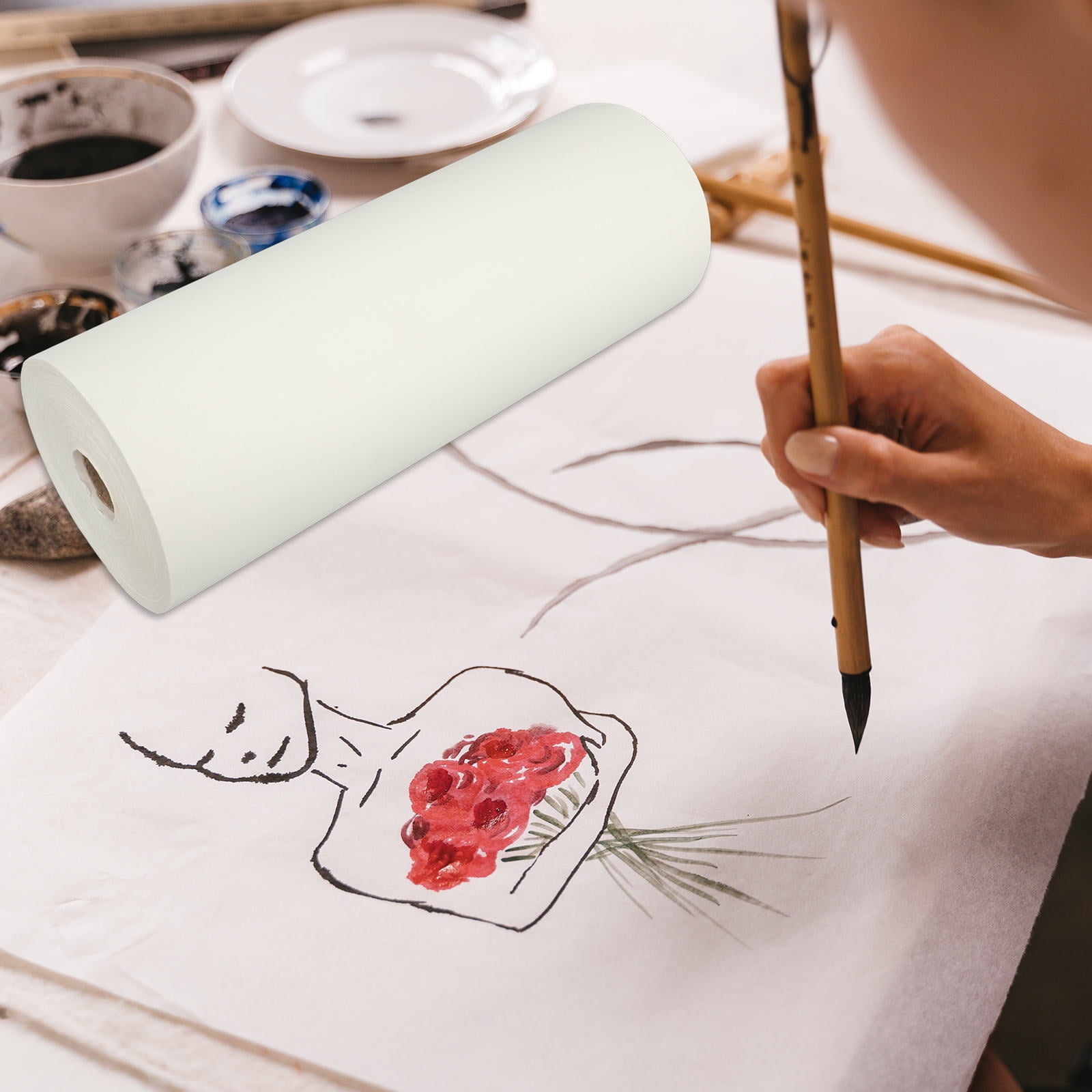 LOLIPPYY Thickened White Drawing Paper Roll 1 Set for Artists, Painting, Crafting, and Creative Supplies
