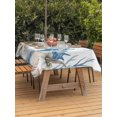 thumbnail image 2 of Outdoor Tablecloth with Umbrella Hole and Zipper, Coastal Thanksgiving Rectangle Table Cloth 60x120 Inch Waterproof Tablecloth, Blue Coral White Pumpkin Starfish Picnic Table Cover for Patio Camping, 2 of 7