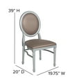 thumbnail image 6 of Emma + Oliver King Louis Dining/Desk Chair with Taupe Vinyl Back and Seat & Silver Frame, 6 of 9