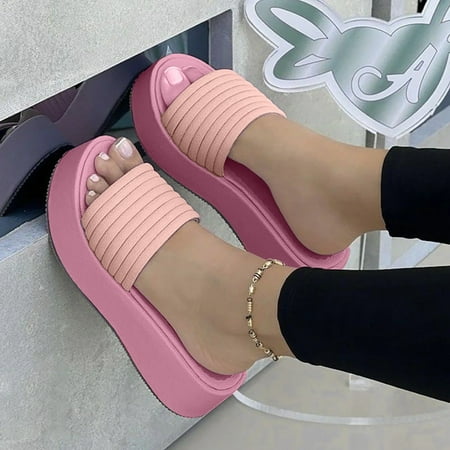 

Honeeladyy summer Shoes for Dresses Jeans Skirts Short Women s Flat Shoes Ladies Thick Bottom Sandals Summer Causal Slippers
