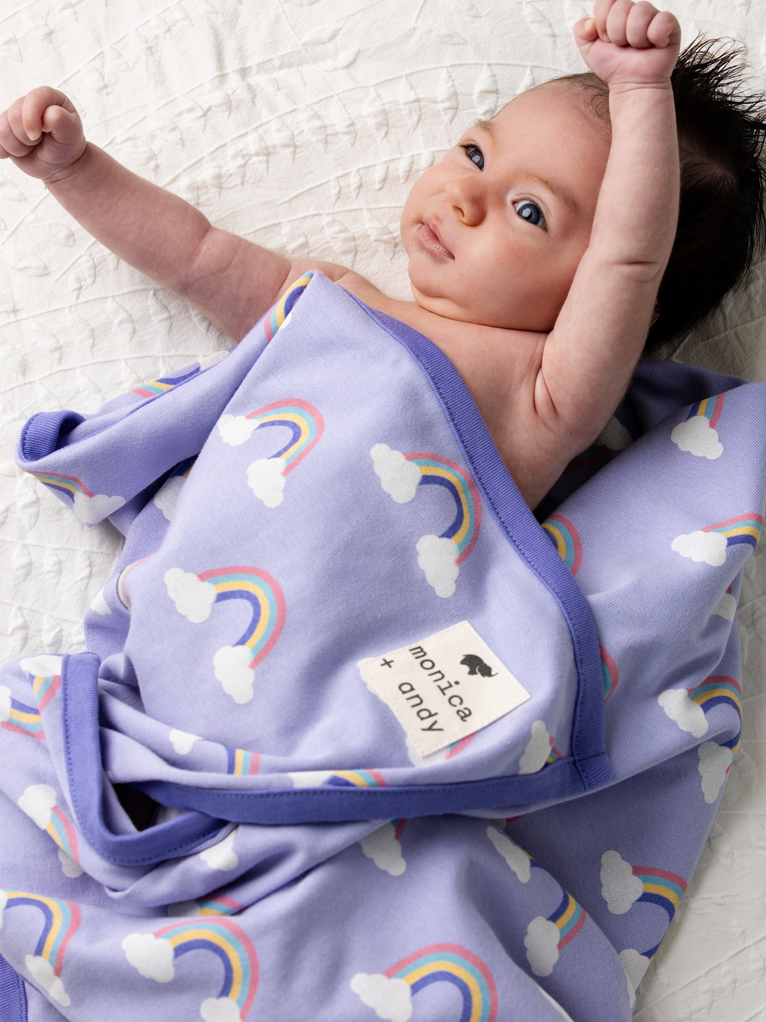 Monica + Andy Organic Cotton Baby Blanket, Soft Newborn Receiving & Coming Home Blanket, 32 x 32 Inch