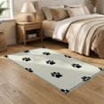 thumbnail image 2 of ODIKA Scattered Kitten Footprints Whimsical Border Tracks Round Print Refined for Small Living Room, Playroom, Bedroom, Easy Care Kids Safe, 2 of 7