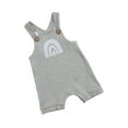 thumbnail image 2 of Baby Unisex Summer Jumpsuits Rainbow Print Ribbed Sleeveless Button 0-18M, 2 of 9