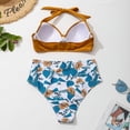 thumbnail image 4 of Para Praia Floral cintura alta Bikini Halter Push Up traje de baño mujeres de talla grande traje de baño Biquini Sexy traje de baño para mujer, 4 of 5