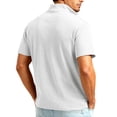 thumbnail image 5 of Kixjoy Corduroy Shirt Men Short Sleeve Quarter Zip Big and Tall Polo Shirt Casual Stand Collar Baggy Basic Pullover Tops with Pockets, White L, 5 of 9