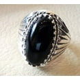 thumbnail image 3 of Black Onyx Mens Ring, Natural Black Onyx, December Birthstone, Silver Jewelry, 925 Silver Ring, Birthday Gift, Heavy Mens Ring, Arabic Design, Ottoman Style Ring, Christmas, Turkey Mens Signet Ring, 3 of 6