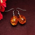 thumbnail image 5 of Opvise Vintage Oval Shaped Faux Amber Dangle Hook Earrings Women Piercing Jewelry Gift, 5 of 8