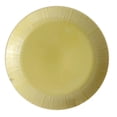 thumbnail image 4 of Plato redondo de cerámica con relieve, color amarillo, ideal para el hogar., 4 of 9