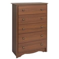thumbnail image 1 of Wright Home Pewter 5 Spacious Drawers Chest in Cherry Finish, 1 of 4