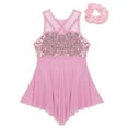 thumbnail image 3 of LiiYii Kids Girls Sequins Sleeveless High-Low Ballet Dance Dress Ballerina Gymnastics Leotard Dress Pink 16, 3 of 5