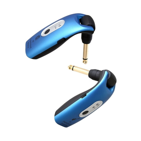 Greeniant Transmisor de 20Hz-20kHz, receptor integrado ligero portátil de 2,4 GHz-2,483 GHz, convertidor integrado para piezas de bajo Accesorios para instrumentos musicales Azul