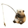 thumbnail image 1 of Bonita figura de pesca de resina en miniatura, escultura de recuerdo, diseño creativo. Panda, 1 of 9