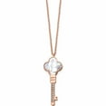 thumbnail image 4 of Stainless Steel Polished Rose Ip-Plated Cz & Mop Key With 2In Ext Necklace Made In China -Jewelry By Sweet Pea, 4 of 9
