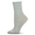 thumbnail image 4 of MeMoi Women's Vintage Ribbed Multi-Flecked Lettuce Edge Crew Sock - Womens - Female, 9-11, Moss, 4 of 11