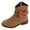 Brown, variant on Generic Girls Bow Decor Braided Detail Zip Side Western Boot Kids Ankle Boots Girl Low Heel Riding Booties with Side Zipper Shoes(5-5.5 Years,Brown)