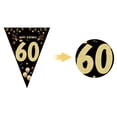 thumbnail image 4 of Latex Balloons 60th Birthday Decoration, Black And Gold Triangle Flags Happy Birthday Garland For 60th Anniversary Party, Pre-Connected Garland Easy To Install Indoors And Outdoors, 4 of 5